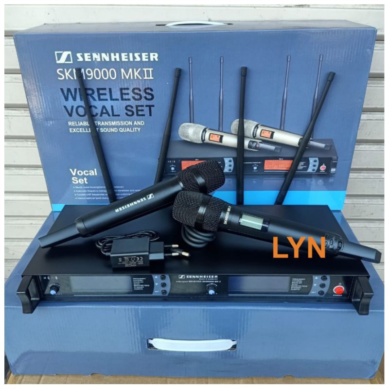 MIC WIRELESS SKM9000 MK2 WARNA HITAM 4 ANTENA UHF SENNHEISER SKM 9000 MK2