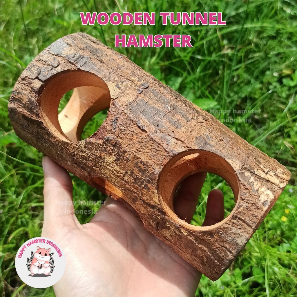 [Happy Hamster] hamster tunnel | wooden hamster tunnel | Terowongan kayu hamster