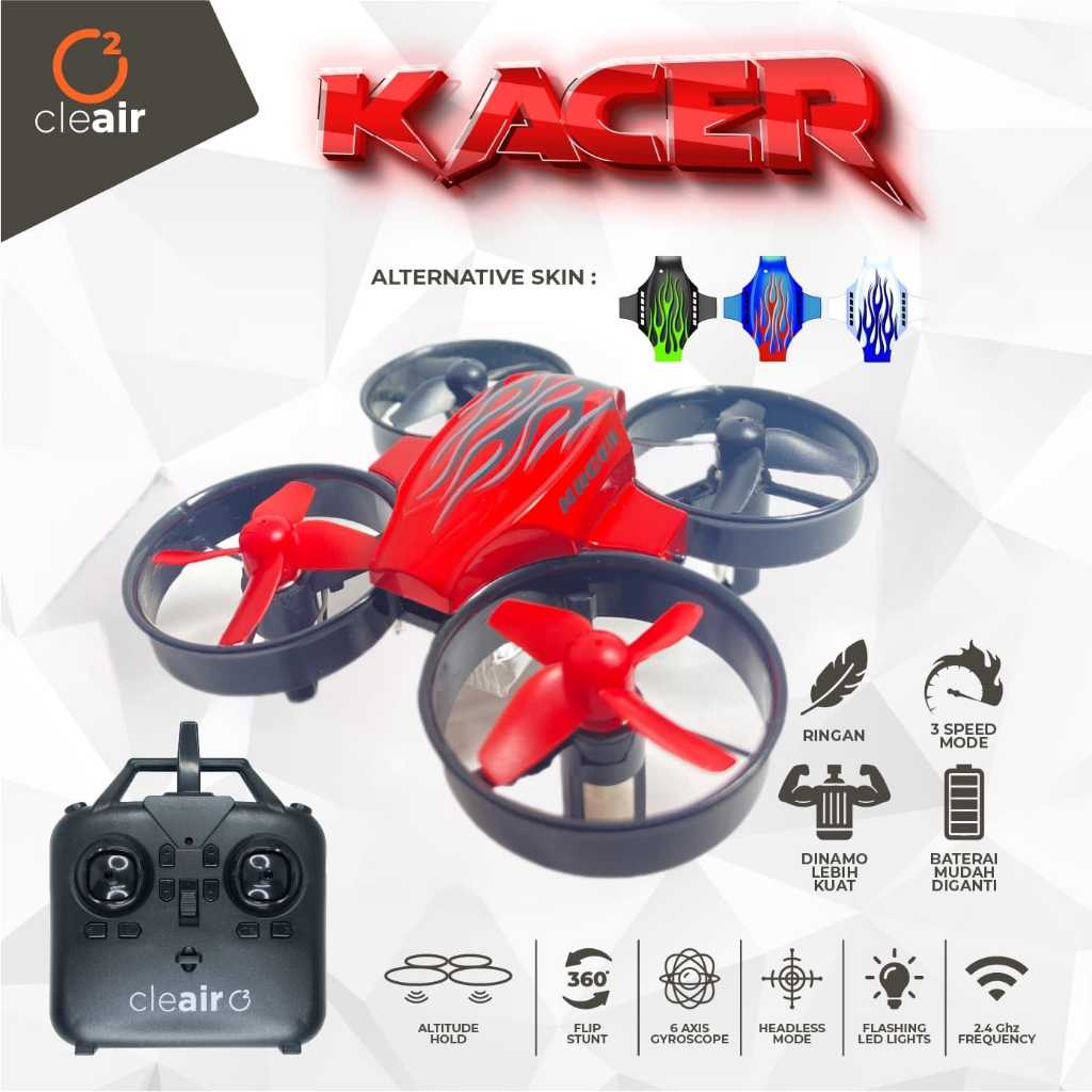 CleAir O2 - Drone Mini Kacer Ready to Fly 3D stunt Quadcopter Headless/Altitude Hold Steady Hovering Drone Full sets with baterry/charging cable Image 6