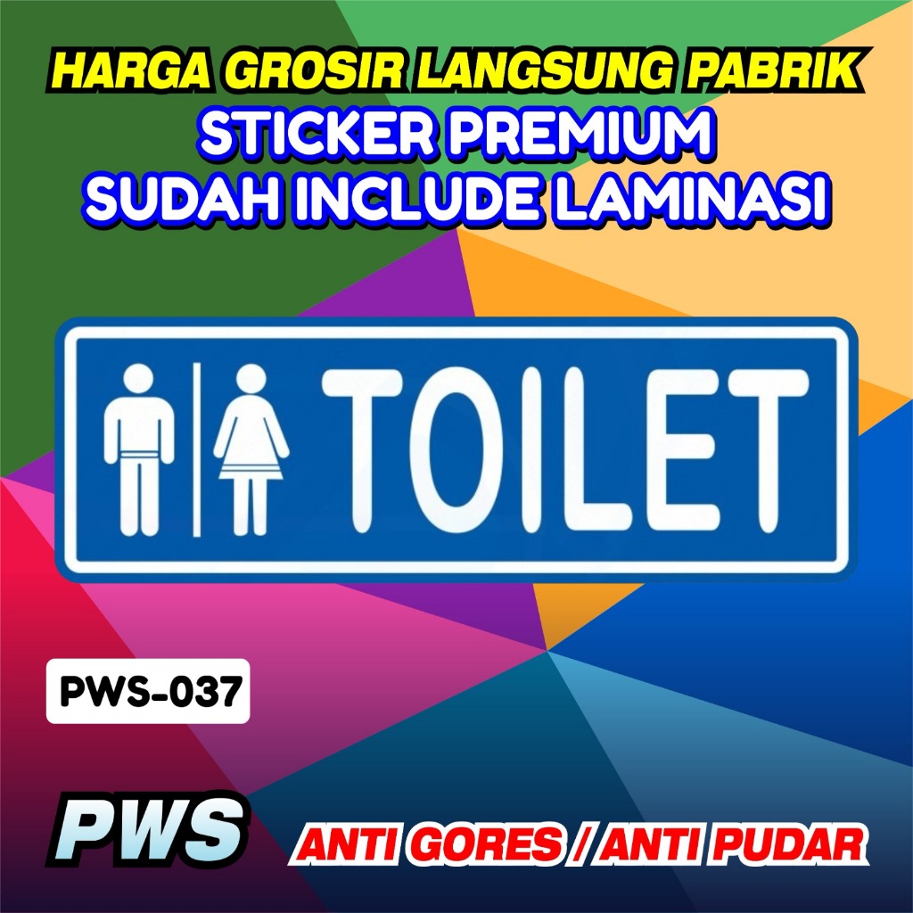 

Stiker 10x40 Toilet / Sticker Pintu Toilet / Stiker Safety Sign Custom / Stiker Laminasi