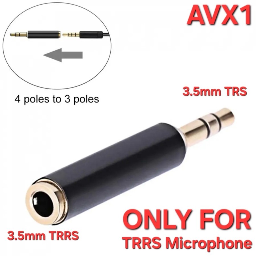 AVPRO AVX1 Converter from TRRS to TRS Microphone