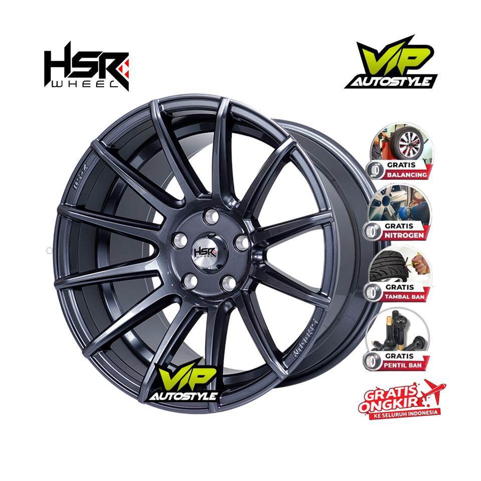 Velg mobil R17 HSR Shinjuku Grey Honda HRV, Terios Innova Civic xpander racing