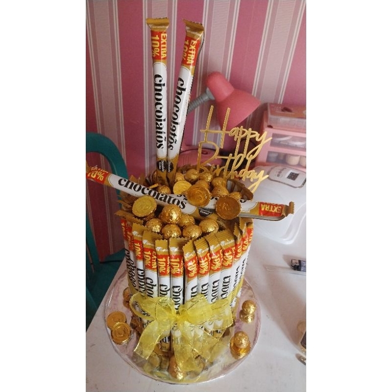 

snack tower 1 tingkat full coklat