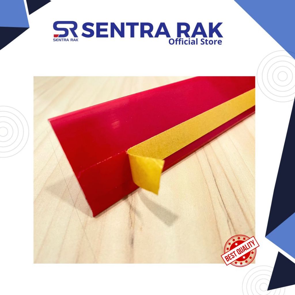 

Price rail / Lis Harga / Price Card Double Tape- Uk 120 cm - Merah