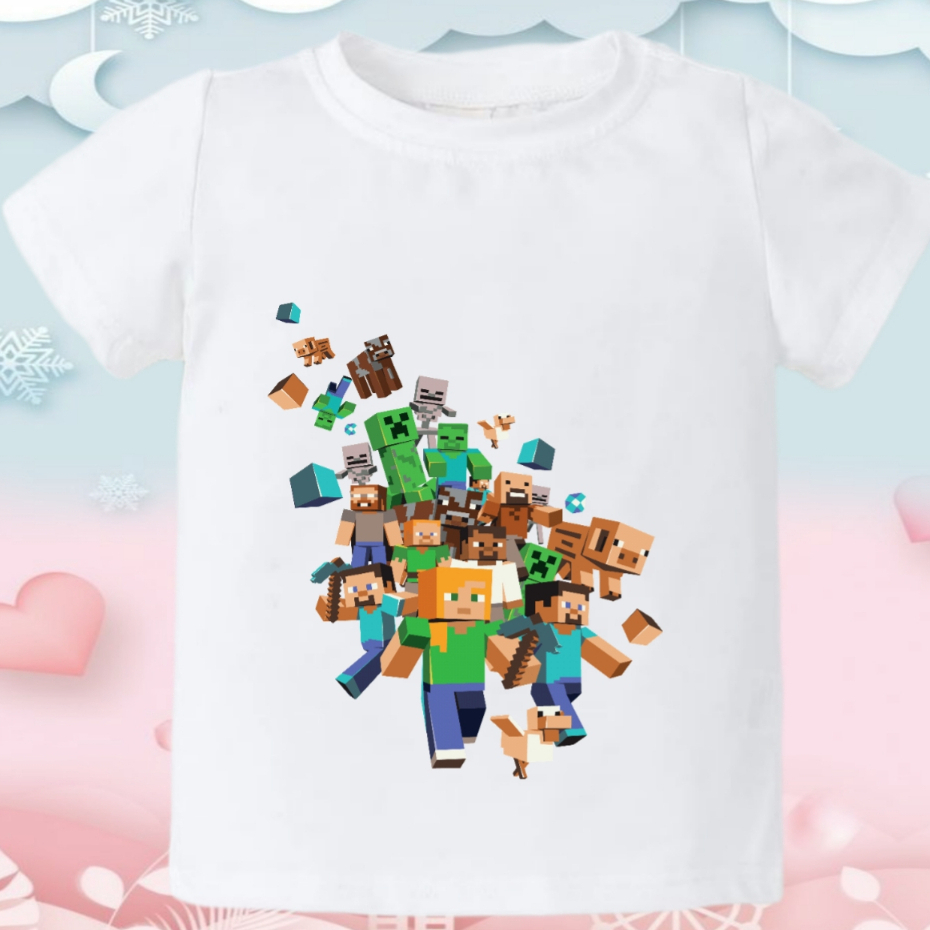 Mine Craft  Kaos Baju Mine Craft Anak Keluarga Mine Craft Bahan Premium