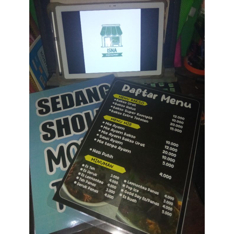 

DAFTAR MENU (UKURAN A4+LAMINATING)