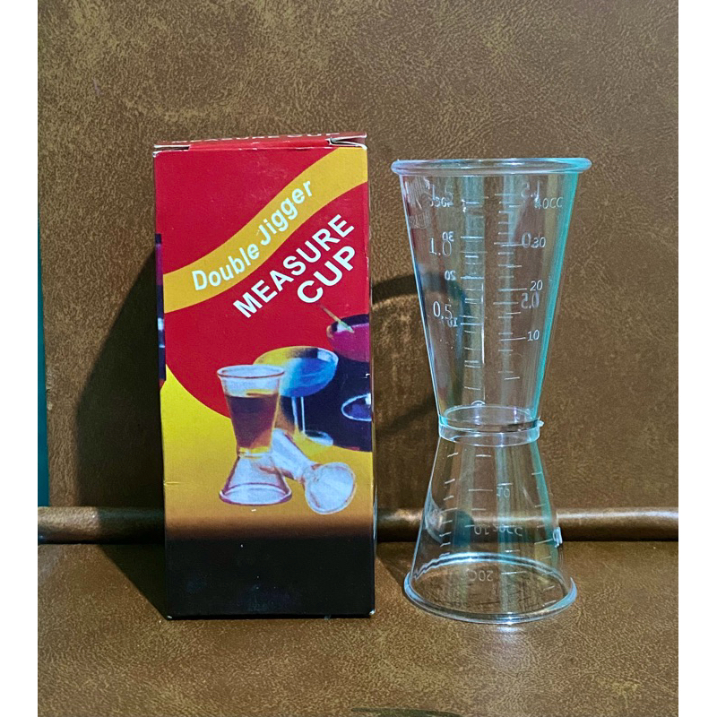Jigger 20/40ml acrylic | measure cup | gelas ukur akrilik berkotak