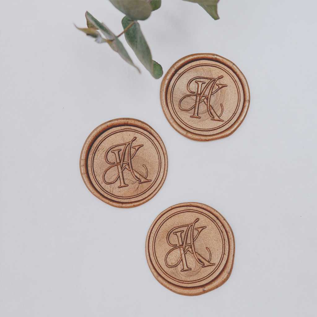 

Wax Seal initial AK / Wax Seal logo AK KA / Wax seal coin bulat sticker instan segel vintage undangan / Custom Wax Seal