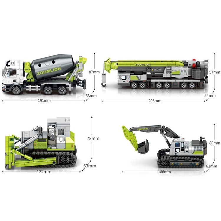 MAINAN ANAK TRUCK SEMBO BLOCK ZOOMLION KONSTRUKSI / BRICK BLOCK SUSUN EXCAVATOR MAINAN LEGO