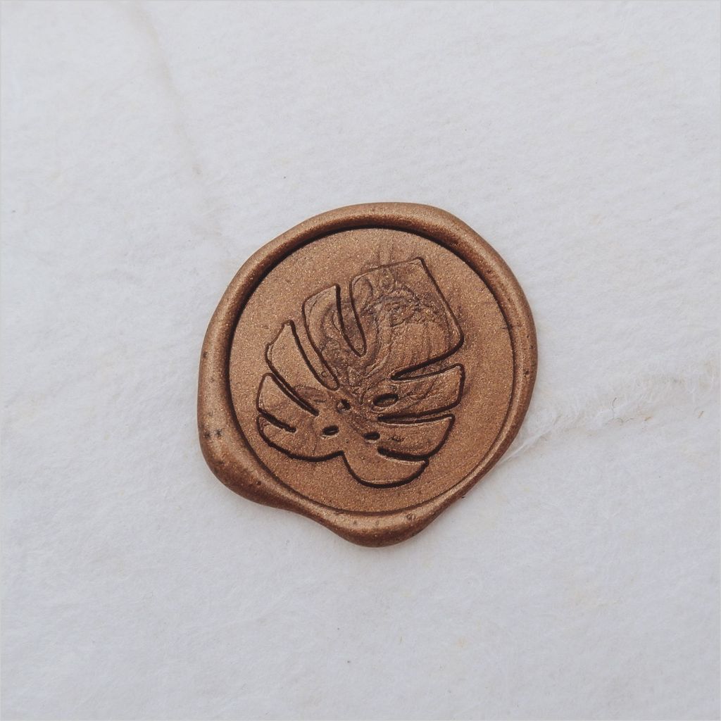 

Monstera wax seal coin / wax coin siap pakai tanpa minimal order / lilin segel undangan