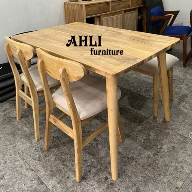 Dinningset // Set Meja Makan Dengan Bangku Kayu Jati