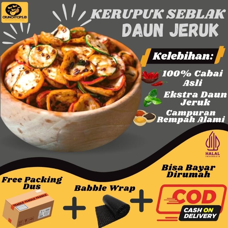 

Kerupuk Seblak Daun Jeruk Bantat Pedas 500 gram