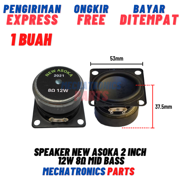 Speaker New Asoka 2 Inch 12W 8Ω Mid Bass 2" Mini HIFI High Power