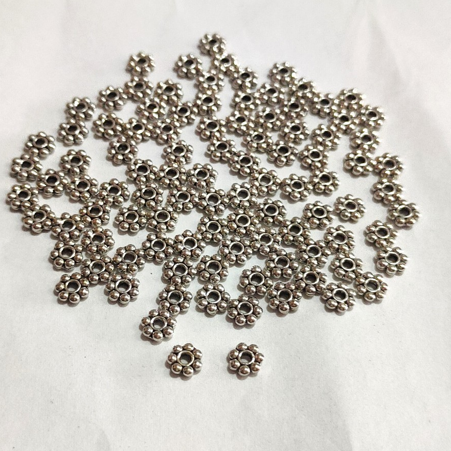 5.5 mm Granulated Daisy Spacer , Pembatas Kalung dan Gelang