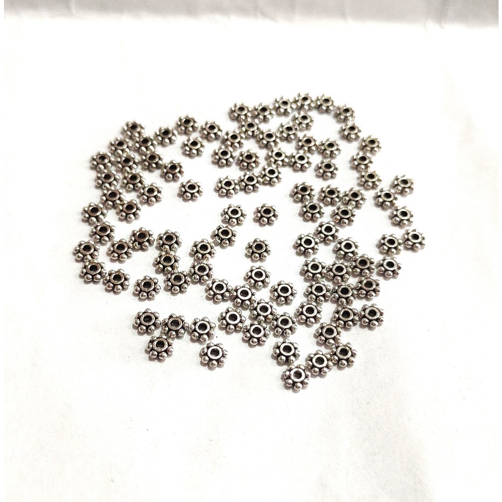 4 mm Granulated Daisy Spacer , Pembatas Kalung dan Gelang