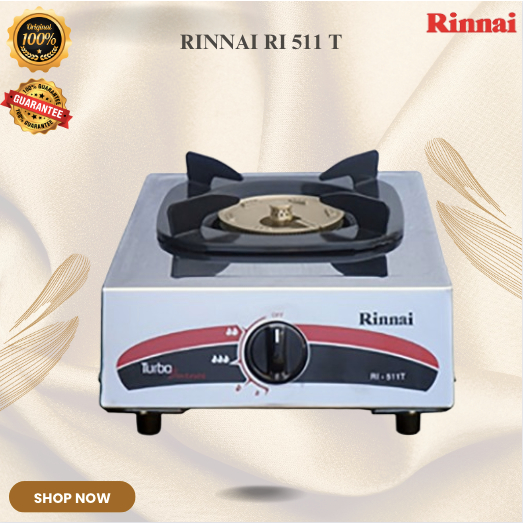 RINNAI KOMPOR GAS PORTABLE 1 TUNGKU RI 511 T/RI511T/RI511 T/RI 511T/RI-511T/ORIGINAL RINNAI/GARANSI