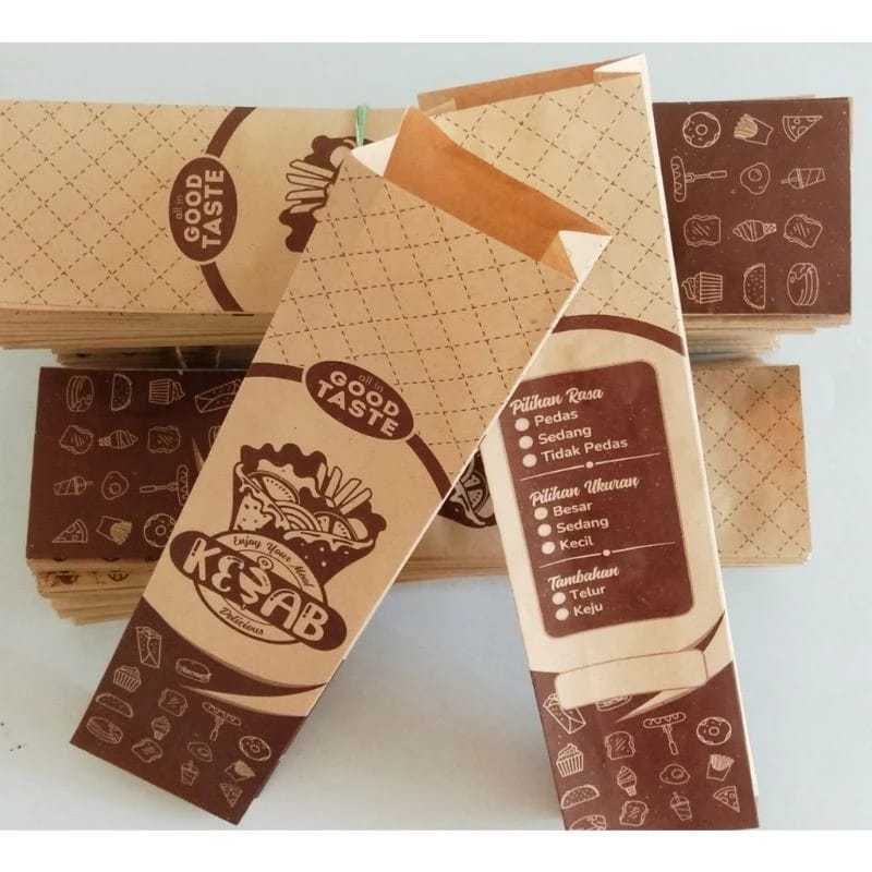 

50 Lembar bungkus kebab / Pembungkus kebab / Kemasan kebab / Wadah kebab / Dus kebab