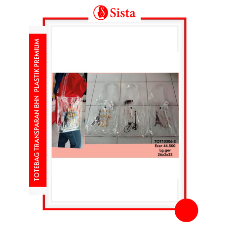 Totebag Transparan bahan plastik premium / Tas Bening Remaja Kekinian