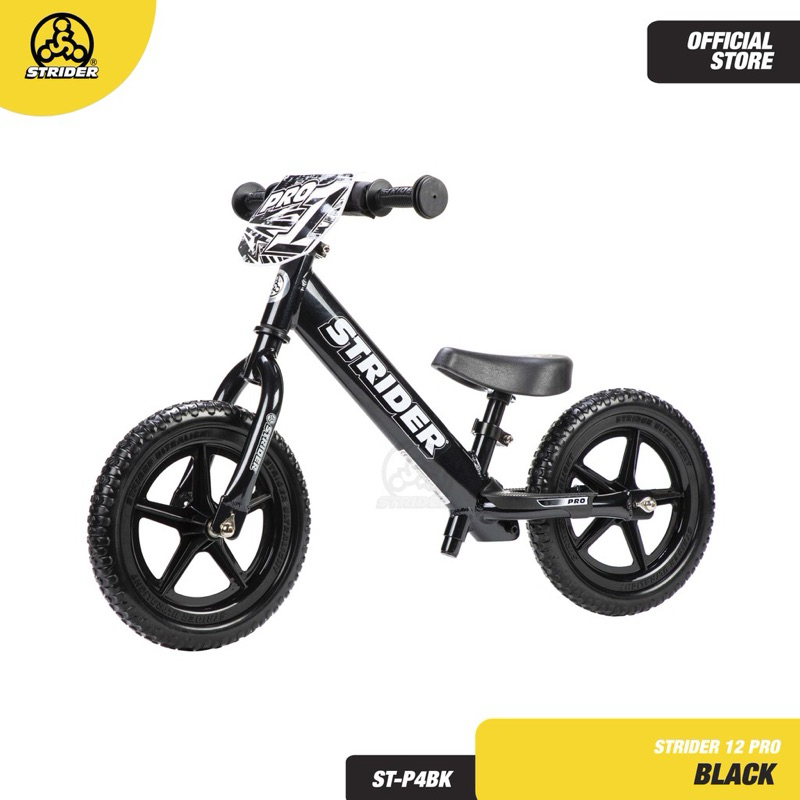 STRIDER - Balance Bike 12 Pro Pearl Black | Metallic Maroon | Strider Bike | Ages 1.5+ (Termasuk Sta