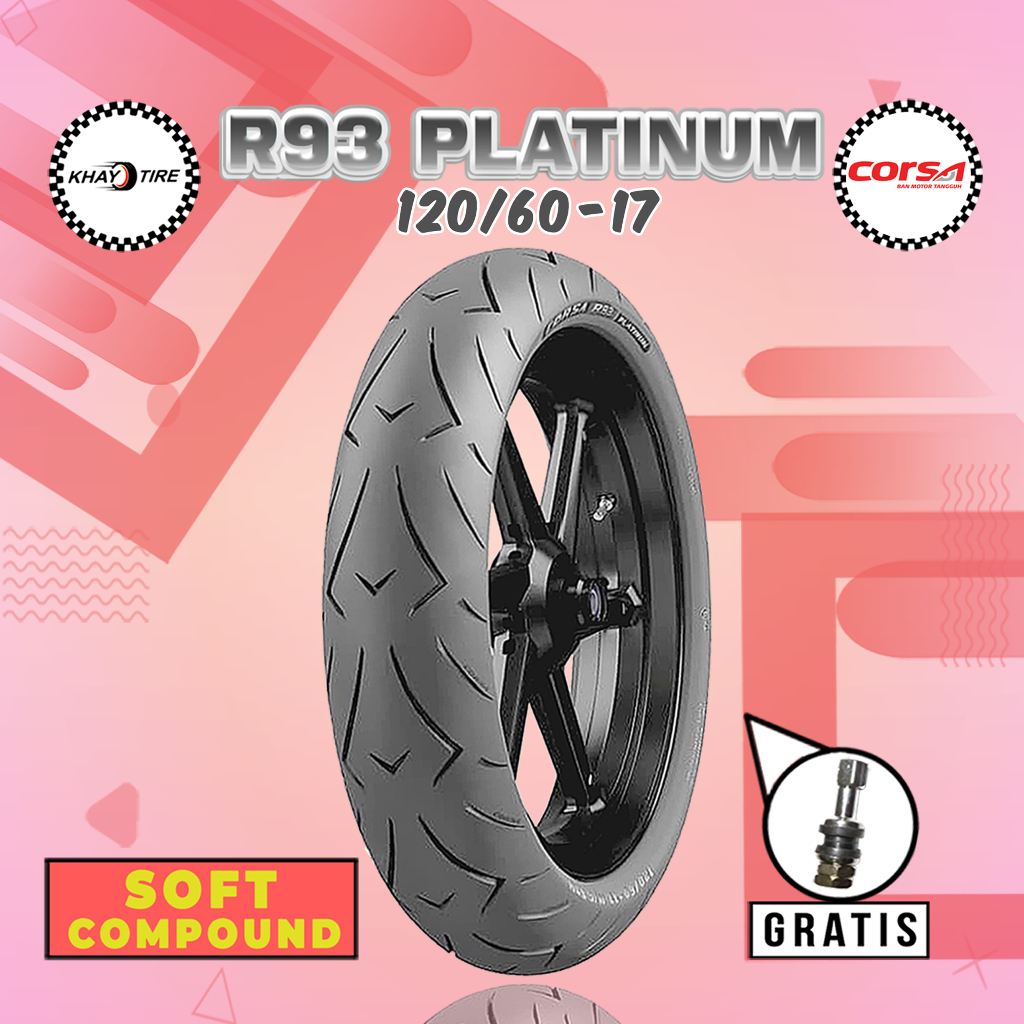 Ban Soft Compound Motor Sport - Supermoto CORSA R93 PLATINUM 120/60 Ring 17 Tubeless