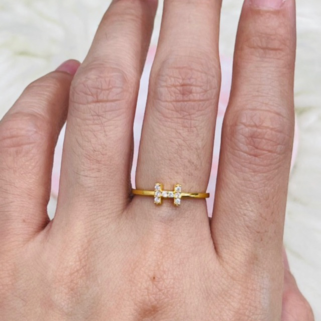 Cincin H AD uk 12 simple elegant emas asli kadar 875