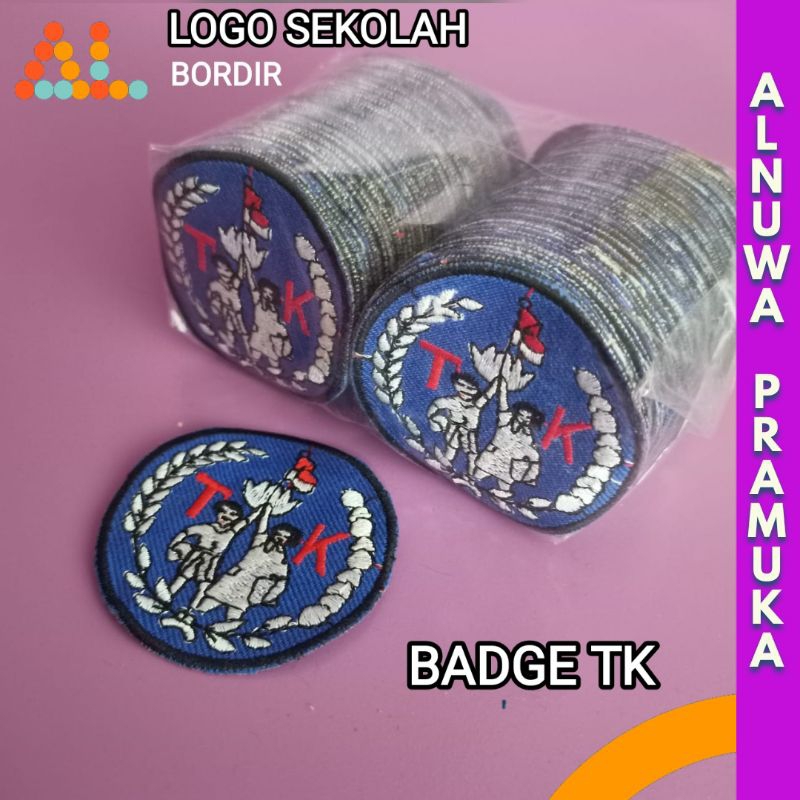 Logo Badge TK/ Bet Sekolah TK Bordir per pack 100 Biji