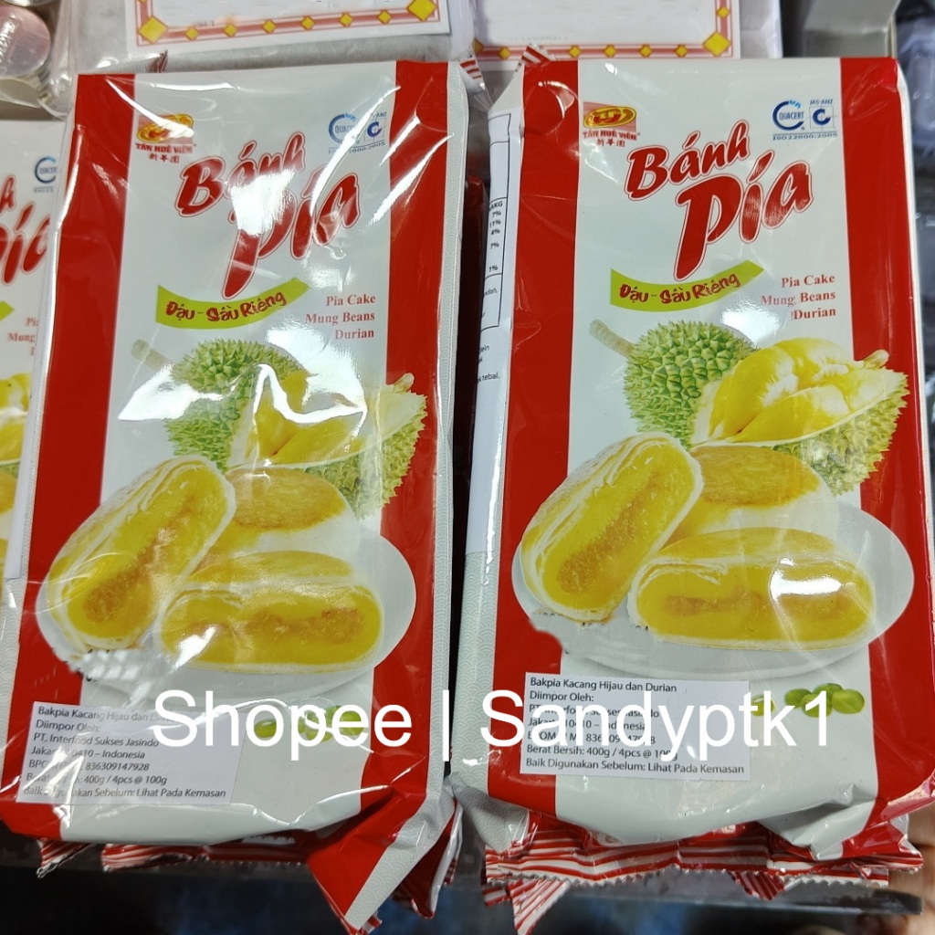 

Pia Cake Biscuit Hiong Piah Mung Beans Durian Kacang Hijau Tausa Banh Bank Pia Chay Impor Vietnam Tan Hue Vien