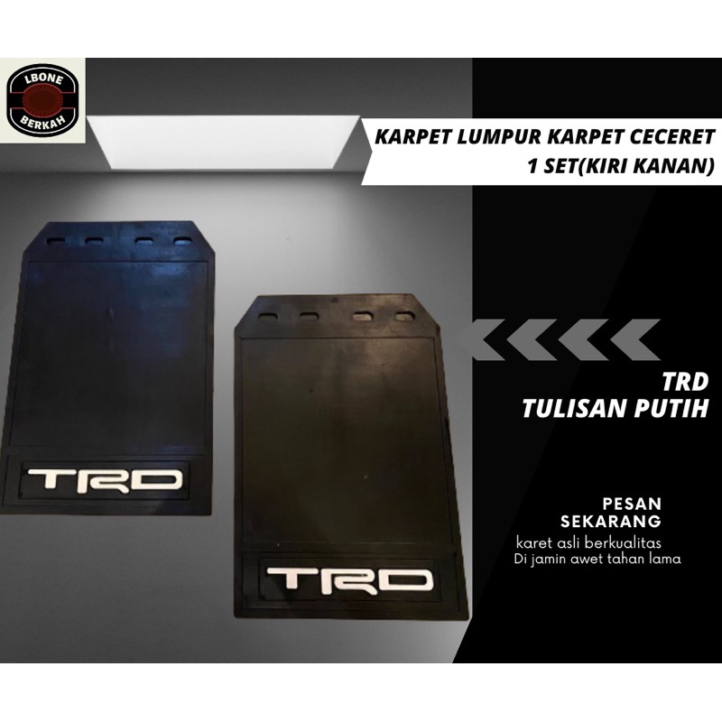 Karet lumpur Karet ceceret spakbor mobil pick-up 1Set(Kiri kanan)TRD Tulisan Putih