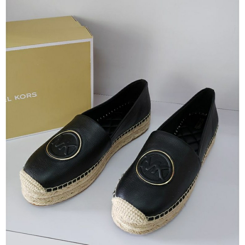 ready mk audrey espadrille tumbled leather black