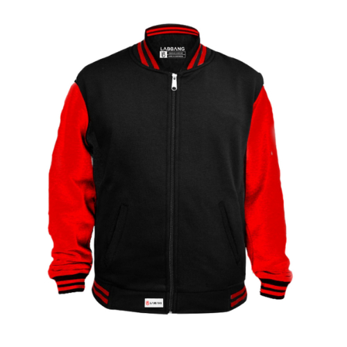 LABBANG Jacket Bomber Baseball Varsity Black Red