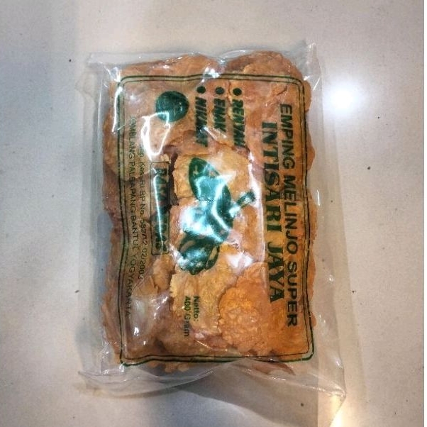 

400gram emping melinjo super mentah rasa pedas saos
