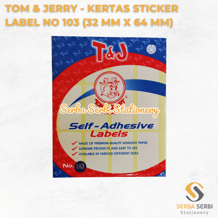 

(1 PAK ISI 10 LEMBAR) TOM & JERRY - KERTAS STICKER / STIKER LABEL HARGA / NAMA / UNDANGAN NO 103 (32 MM X 64 MM)