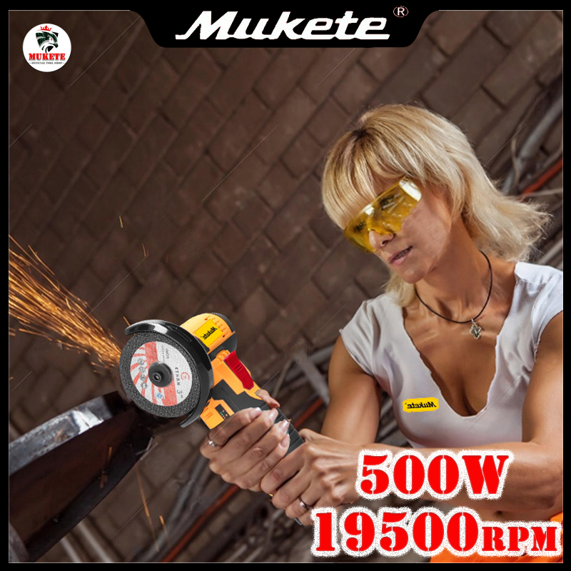 【Mukete】12V gerinda bekas mesin gerinda tangan gerinda baterai gerinda mini Brushless Angle Grinder 