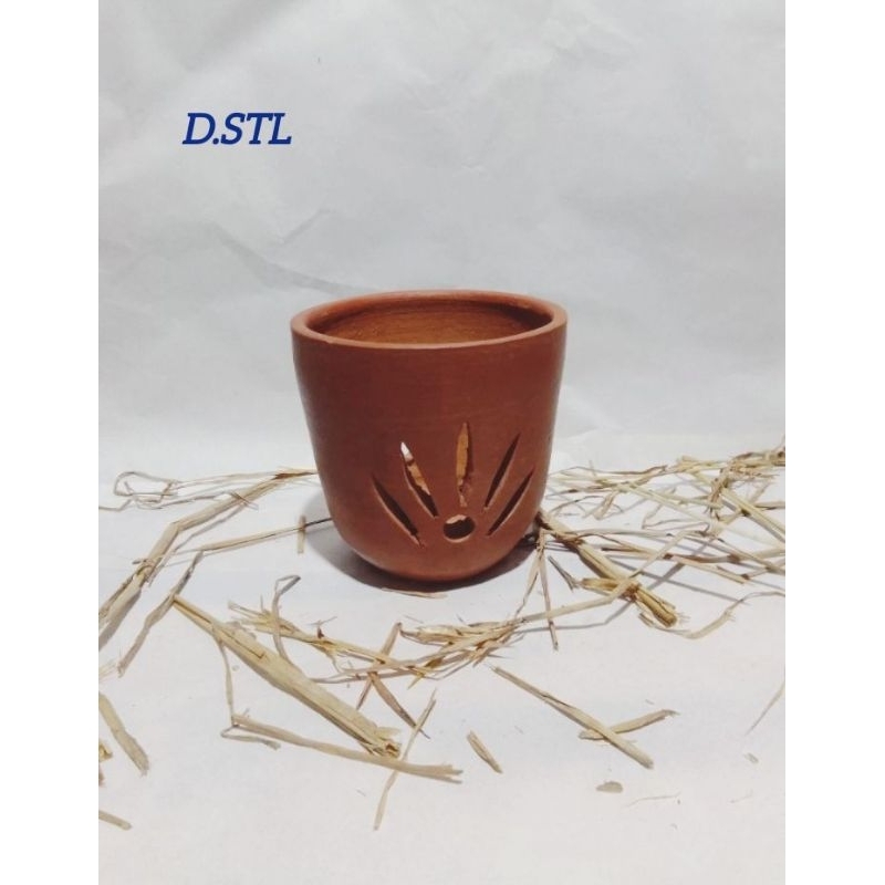 Pot Anggrek Literan D.14cm Tanah liat Pot Anggrek Teracotta gerabah