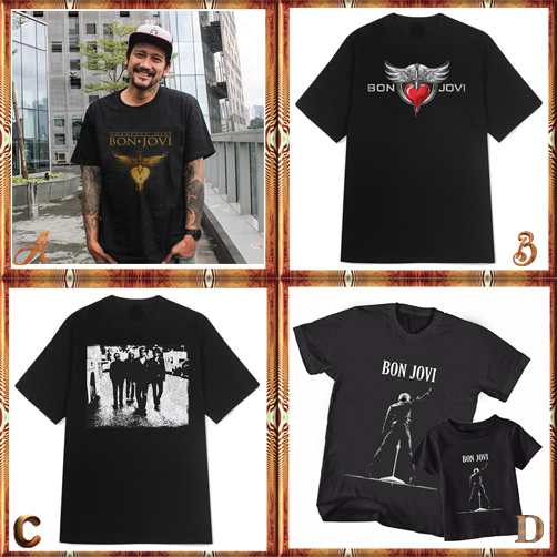 Kaos Vintage Jon Bon Jovi Tshirt Bahan 100% Cotton