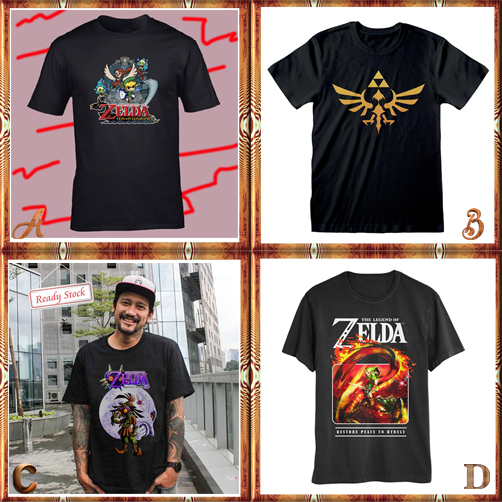 Kaos Vintage Legend of Zelda Tshirt Bahan 100% Cotton