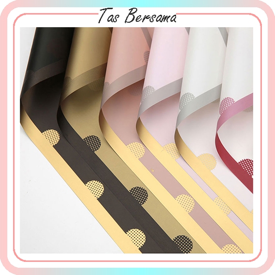 

[1 PACK ISI 20 LEMBAR] Kertas Bunga Buket Motif Polkadot Cellophane Flower Wrapping Paper Florist KB6030