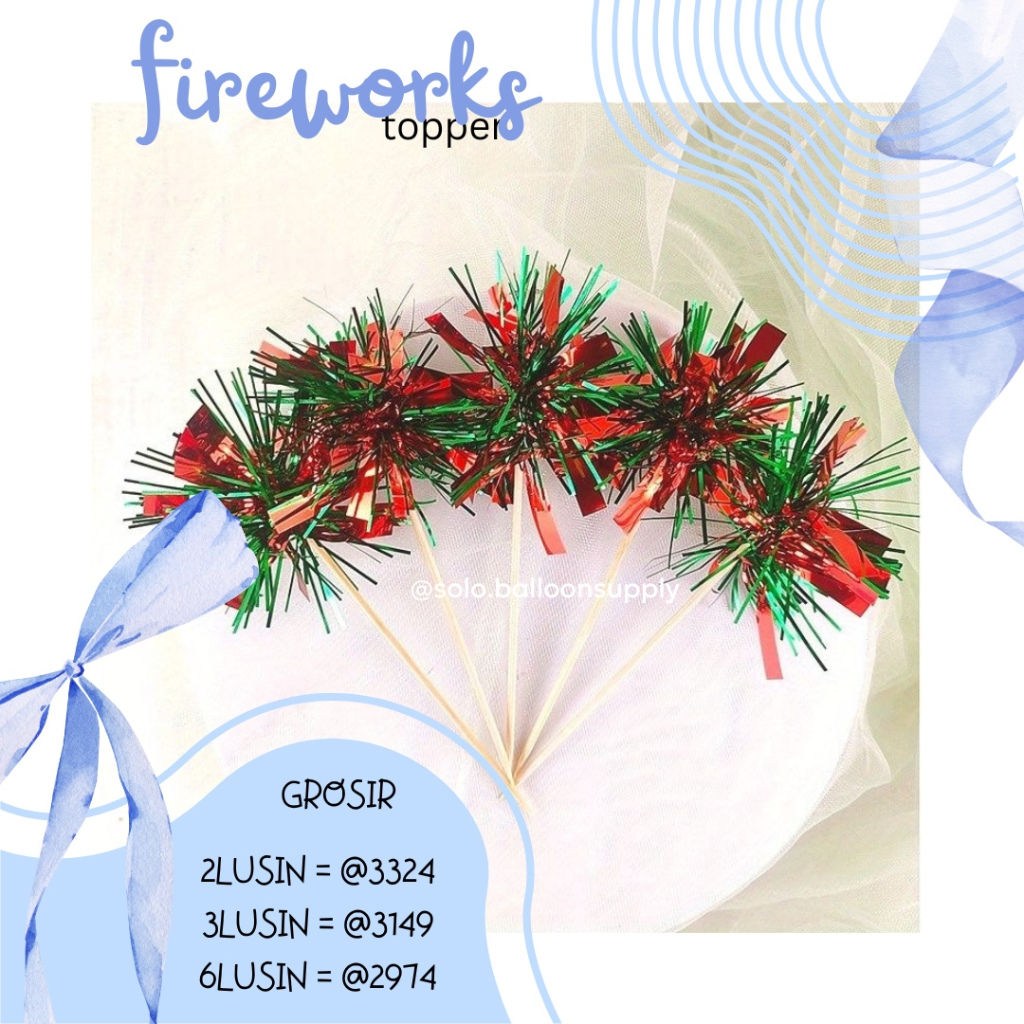 PALING LENGKAP FIREWORKS TOPPER Cake topper hiasan kue cake cupcake kembang api fireworks (mainan) y