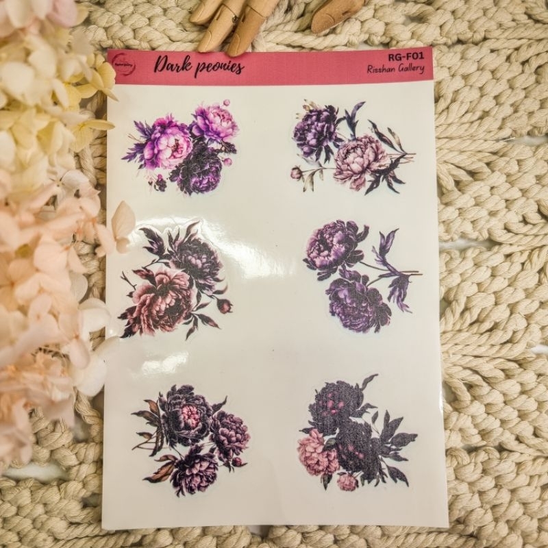 

Dark Peonies Sticker Sheet