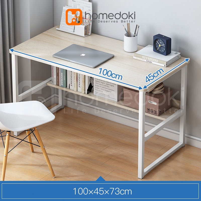 Homedoki Meja belajar Minimalis/ Meja Komputer / Meja Gaming / Meja Kantor / Meja Rias Panjang / Mej