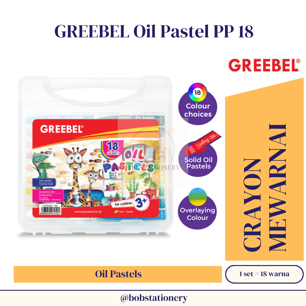 

GREEBEL Oil Pastel PP 18 Crayon Mewarnai