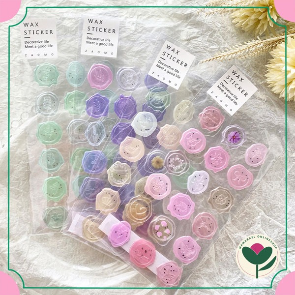 

1 set isi 18 pcs wax sticker ready to use deco stiker estetik diy journal diary vintage MK1710