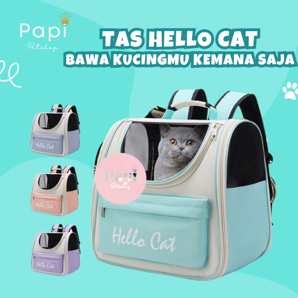 Tas Hello Cat Pet Carrier Cat Bag Tas Kucing Tas Hiking Untuk Bawa Kucing Tas Ransel Kucing