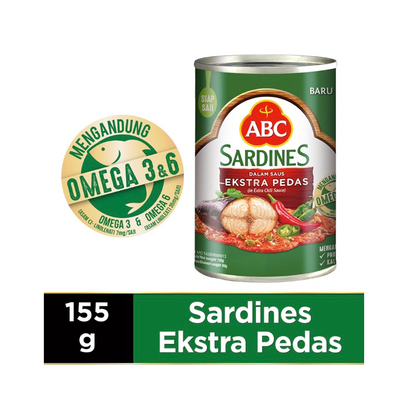 

ABC Sardines Saus Extra Pedas 155g