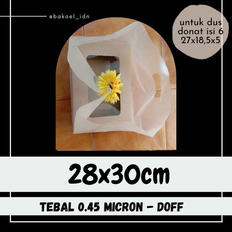 Plastik Doff Tebal Kemasan Kotak Dus Donat isi 6