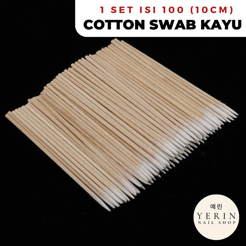 YERIN | Cotton Swab Kayu | Tusuk Kapas | Bamboo buds | Microbrush bamboo | Cotton Bud Ujung Mini | C