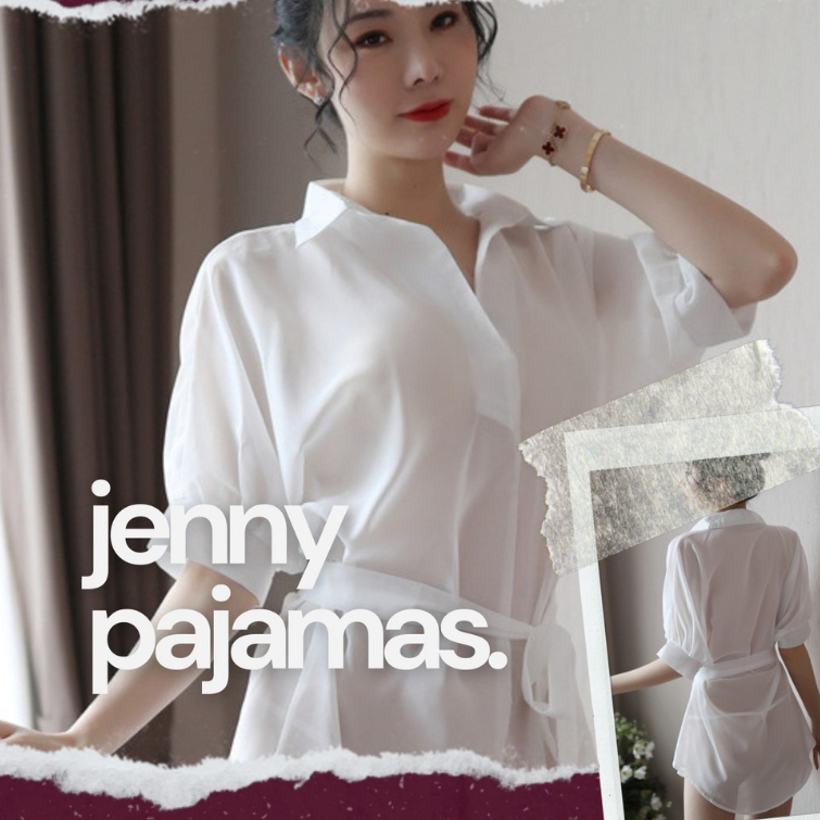 Jenny Pajamas Dress Baju Tidur Import Drees Wanita Piyama Satin Dres Motif Terbaru Cewek Kimono Set