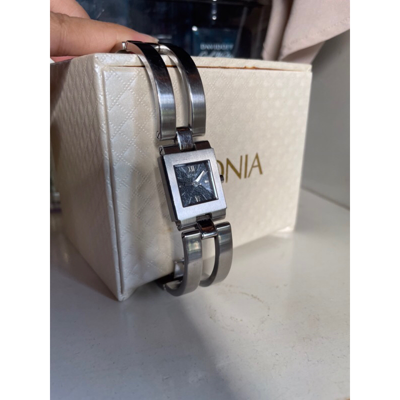 Bonia Silver Chain Watch Women Vintage Jam Tangan wanita