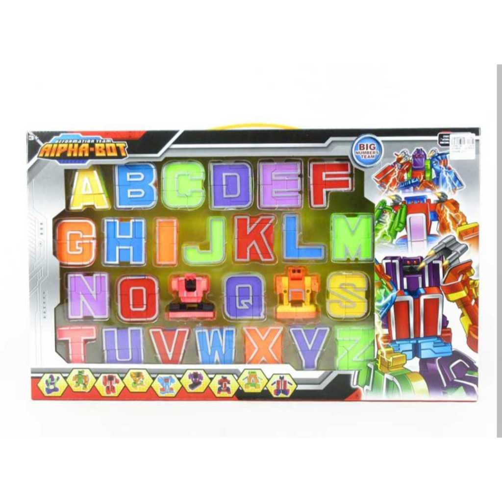 MAINAN RANGKAI ROBOT TRANSFORMER ANGKA DAN ALFABET