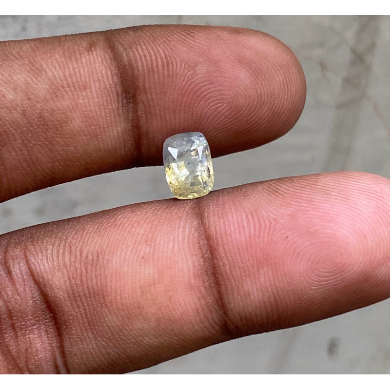 Natural Bi Color Sapphire ceylon srilanka Batu Fancy Yellow blue safir selon srilangka CT 2.70 Dim 8